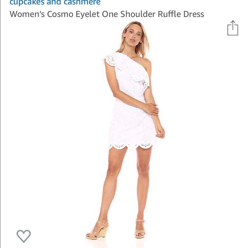 Women's Cosmo Eyelet One Shoulder Ruffle Dress
